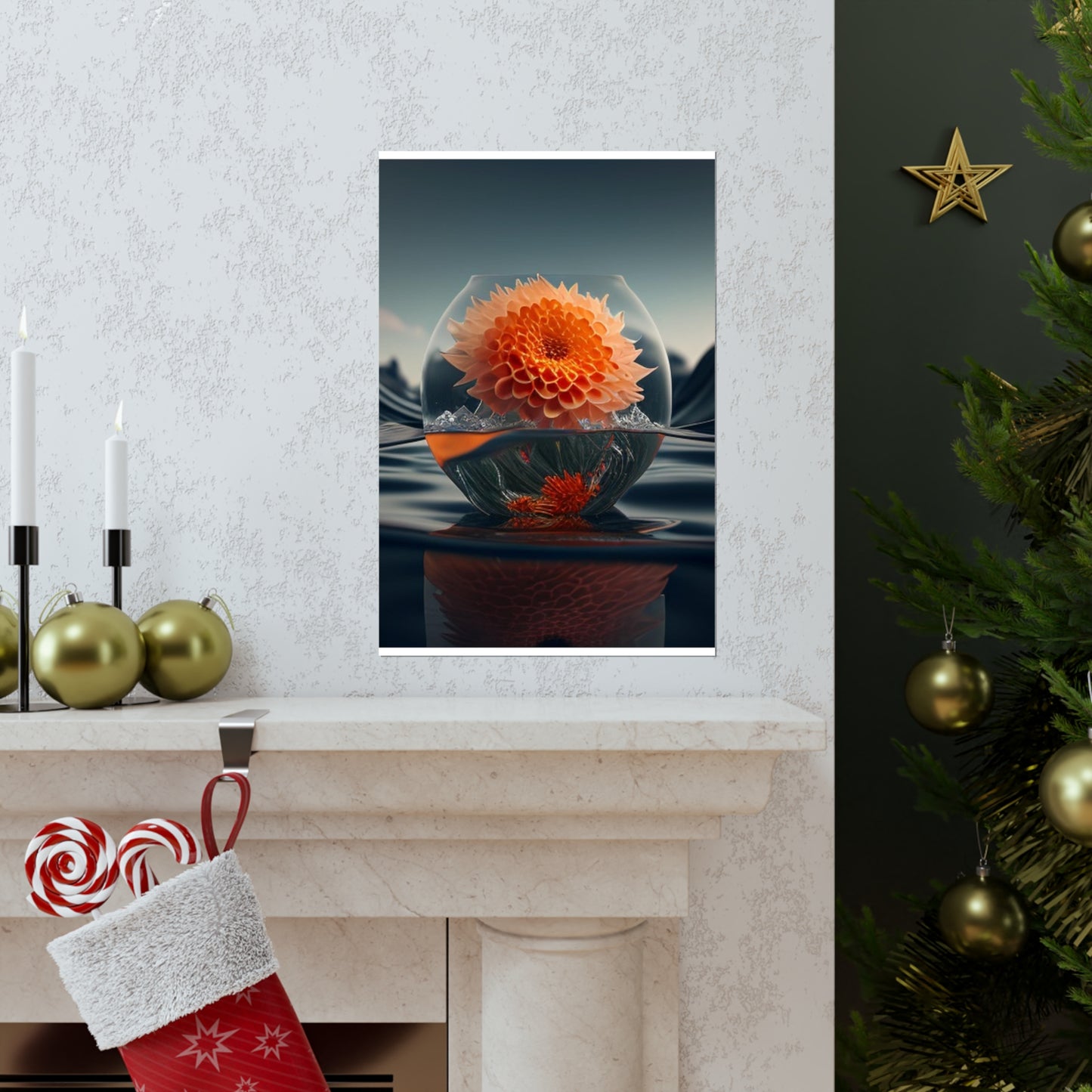 Premium Matte Vertical Posters Dahlia Orange 3