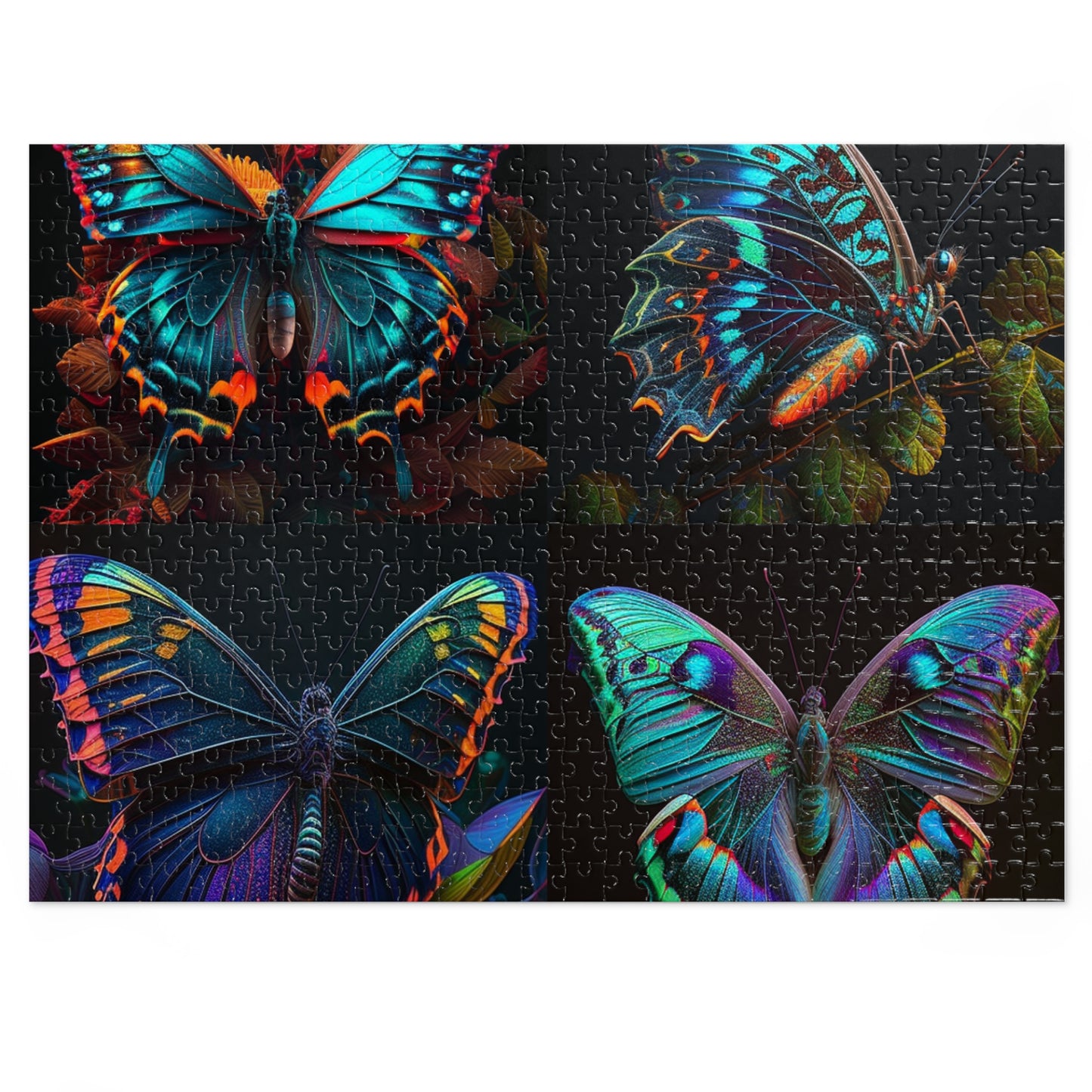 Jigsaw Puzzle (30, 110, 252, 500,1000-Piece) Hue Neon Butterfly 5