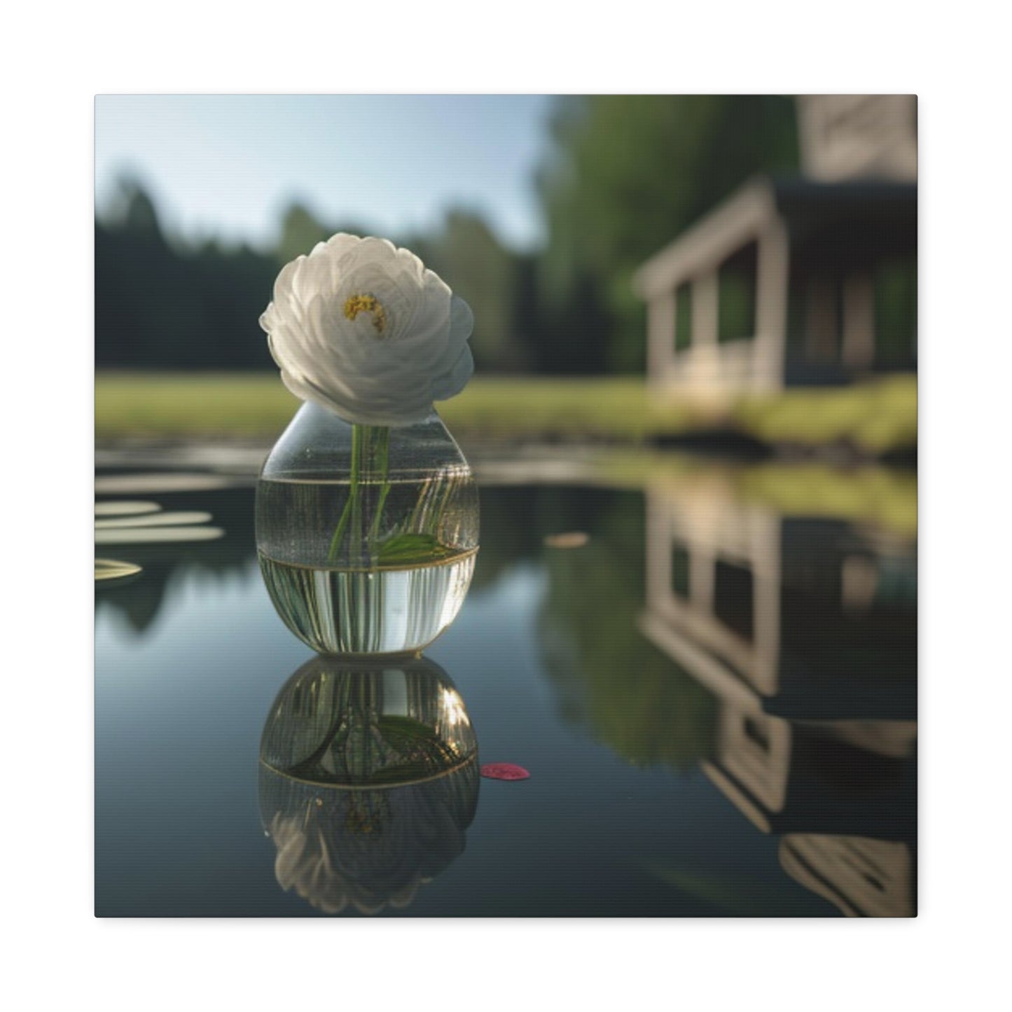 Canvas Gallery Wraps White Peony glass vase 1