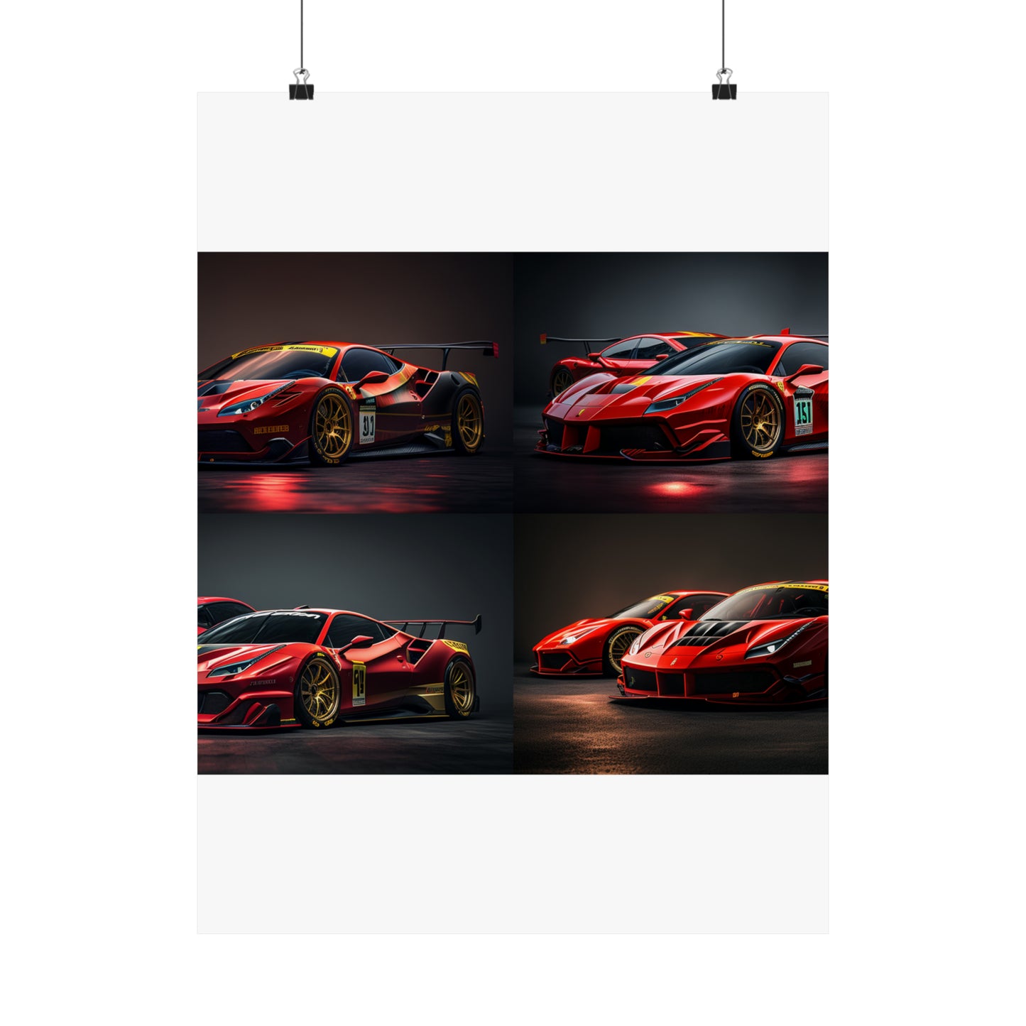 Premium Matte Vertical Posters Ferrari Red 5