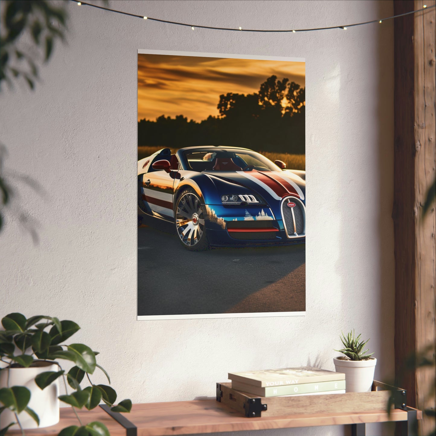 Premium Matte Vertical Posters Bugatti Flag American 3