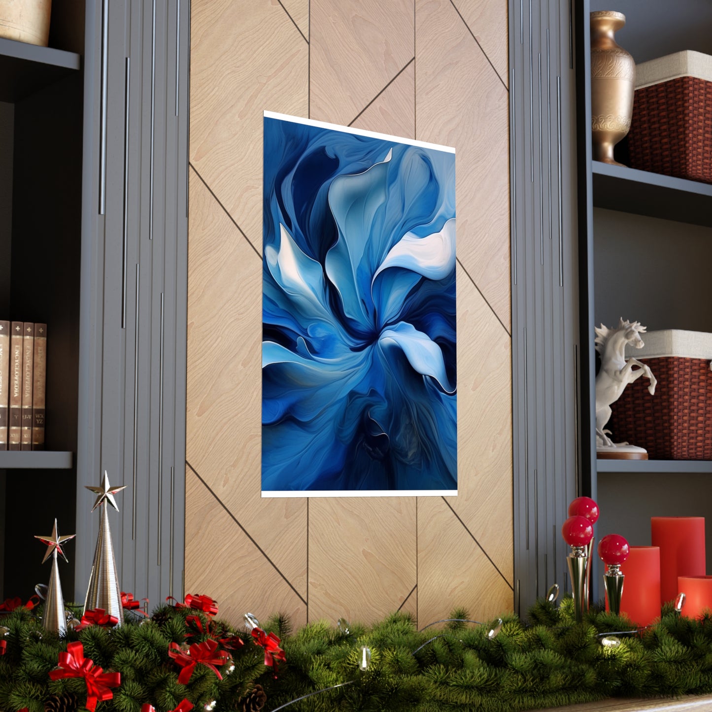 Premium Matte Vertical Posters Abstract Blue Tulip 4