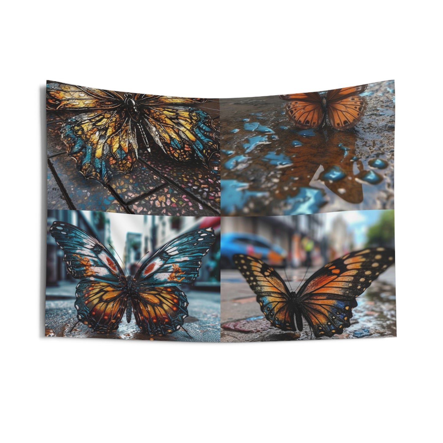 Indoor Wall Tapestries Water Butterfly Street 5