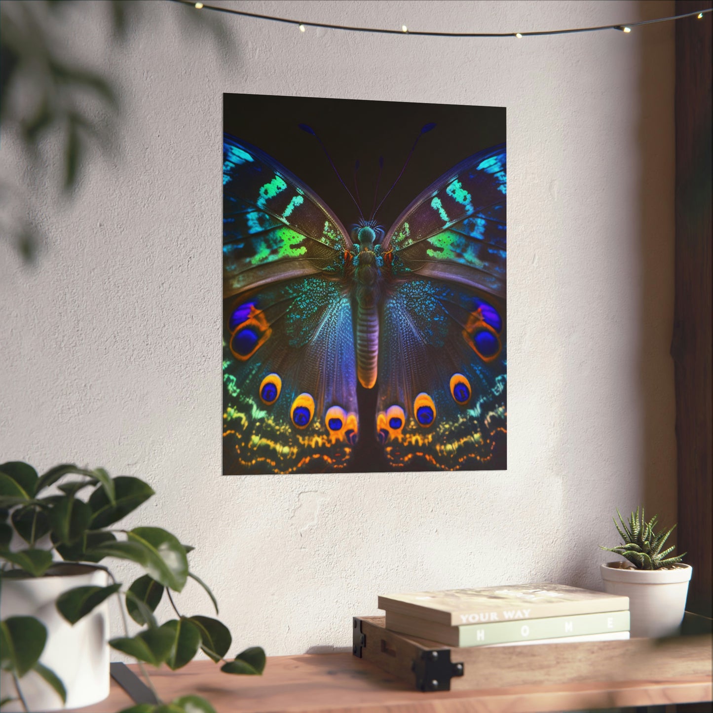 Premium Matte Vertical Posters Neon Hue Butterfly 3