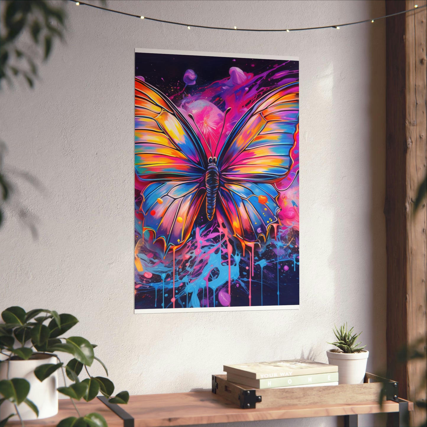 Premium Matte Vertical Posters Pink Butterfly Flair 3