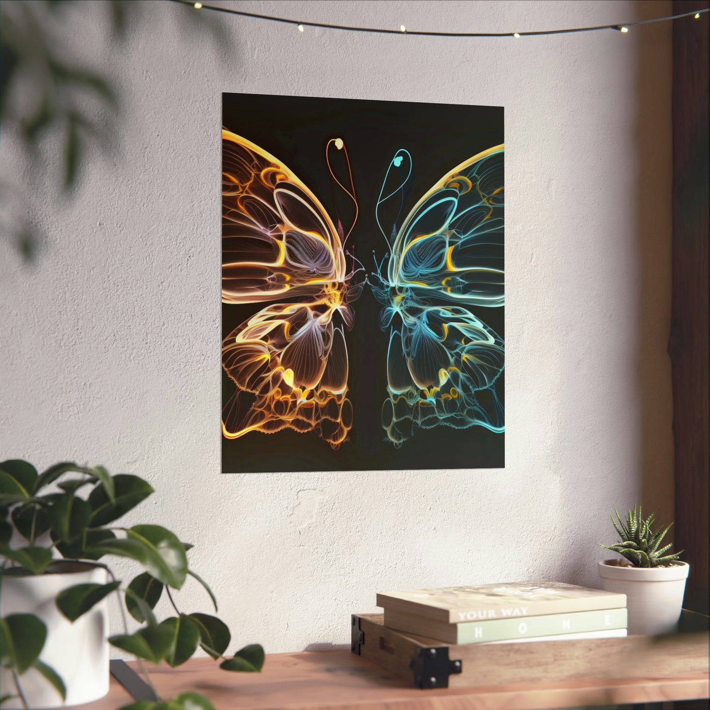 Premium Matte Vertical Posters Neon Glo Butterfly 3