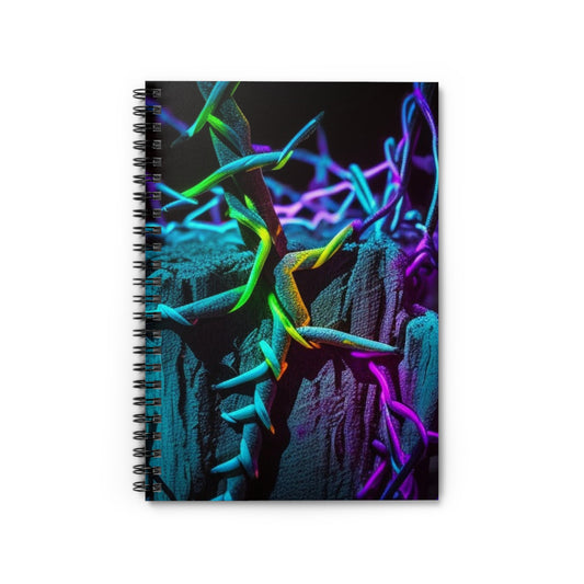 Spiral Notebook - Ruled Line Macro Neon Barbs 3