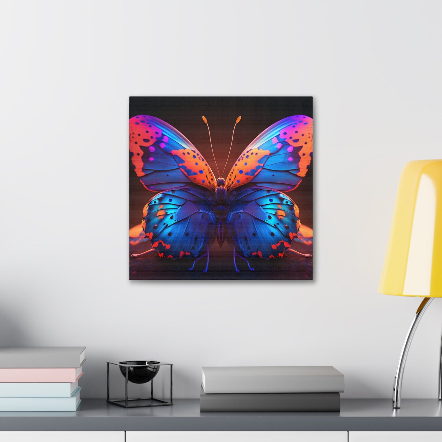 Canvas Gallery Wraps Neon Butterfly Macro 3