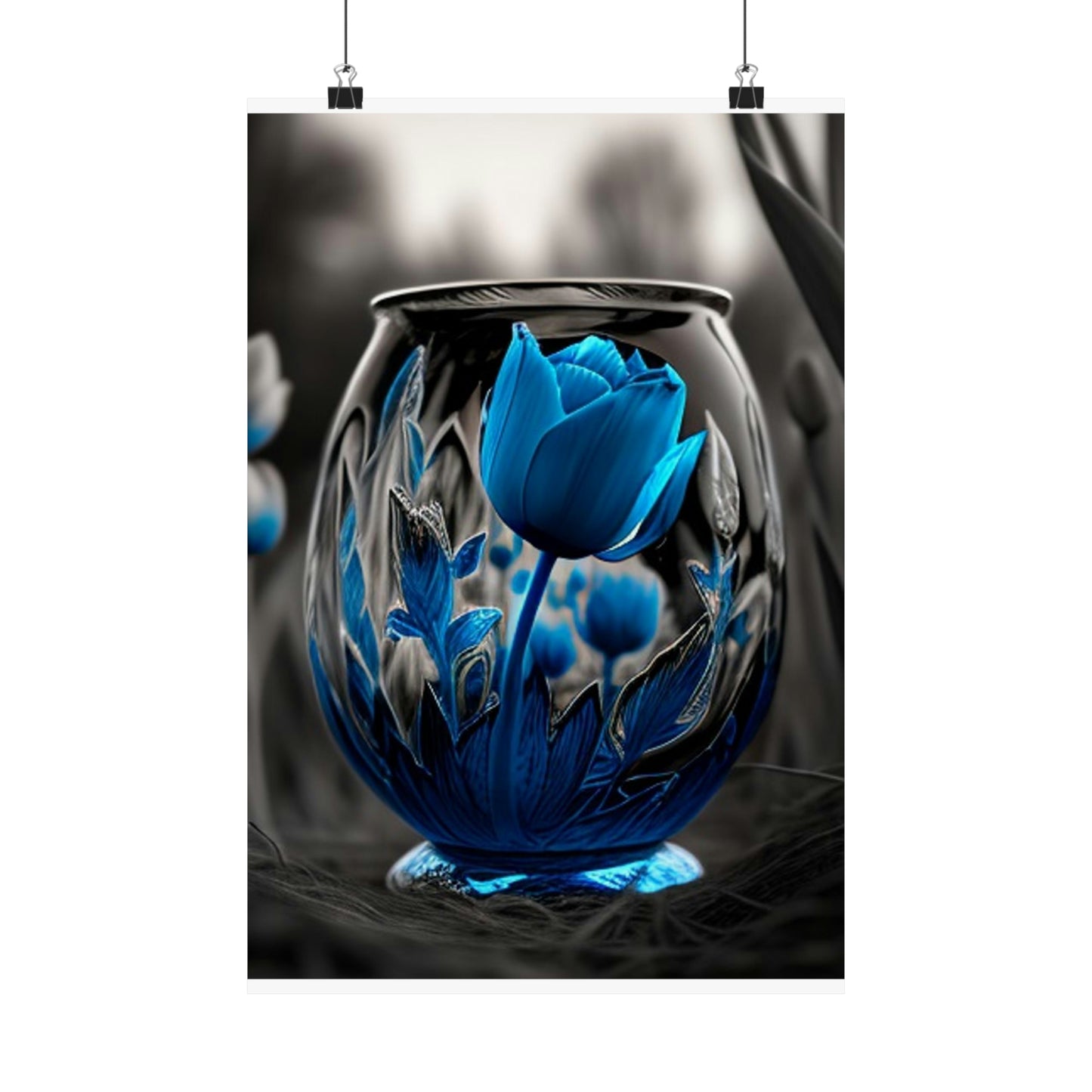 Premium Matte Vertical Posters Tulip Blue 2