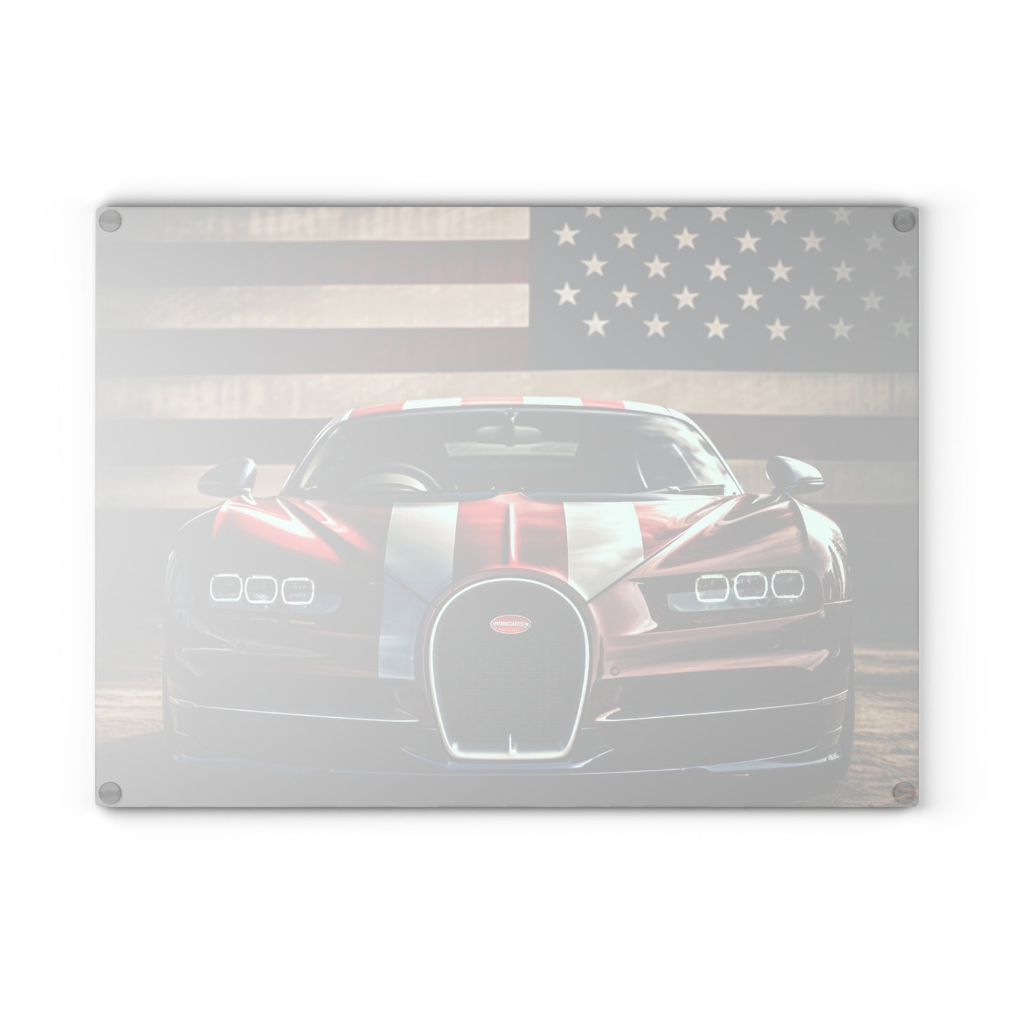 Glass Cutting Board Bugatti Flag 1