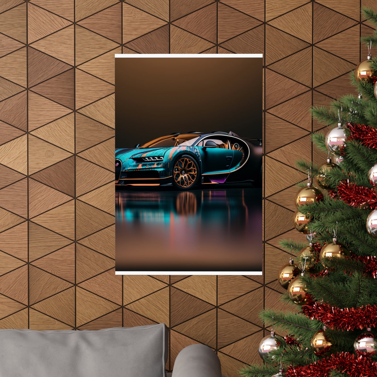 Premium Matte Vertical Posters Bugatti Blue 2