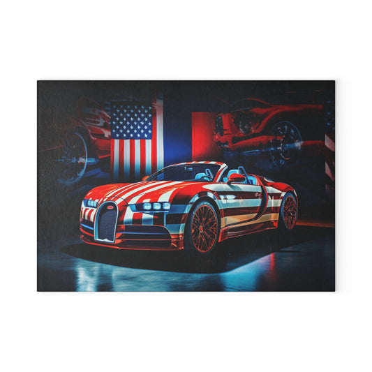 Glass Cutting Board Macro Bugatti American Flag 2