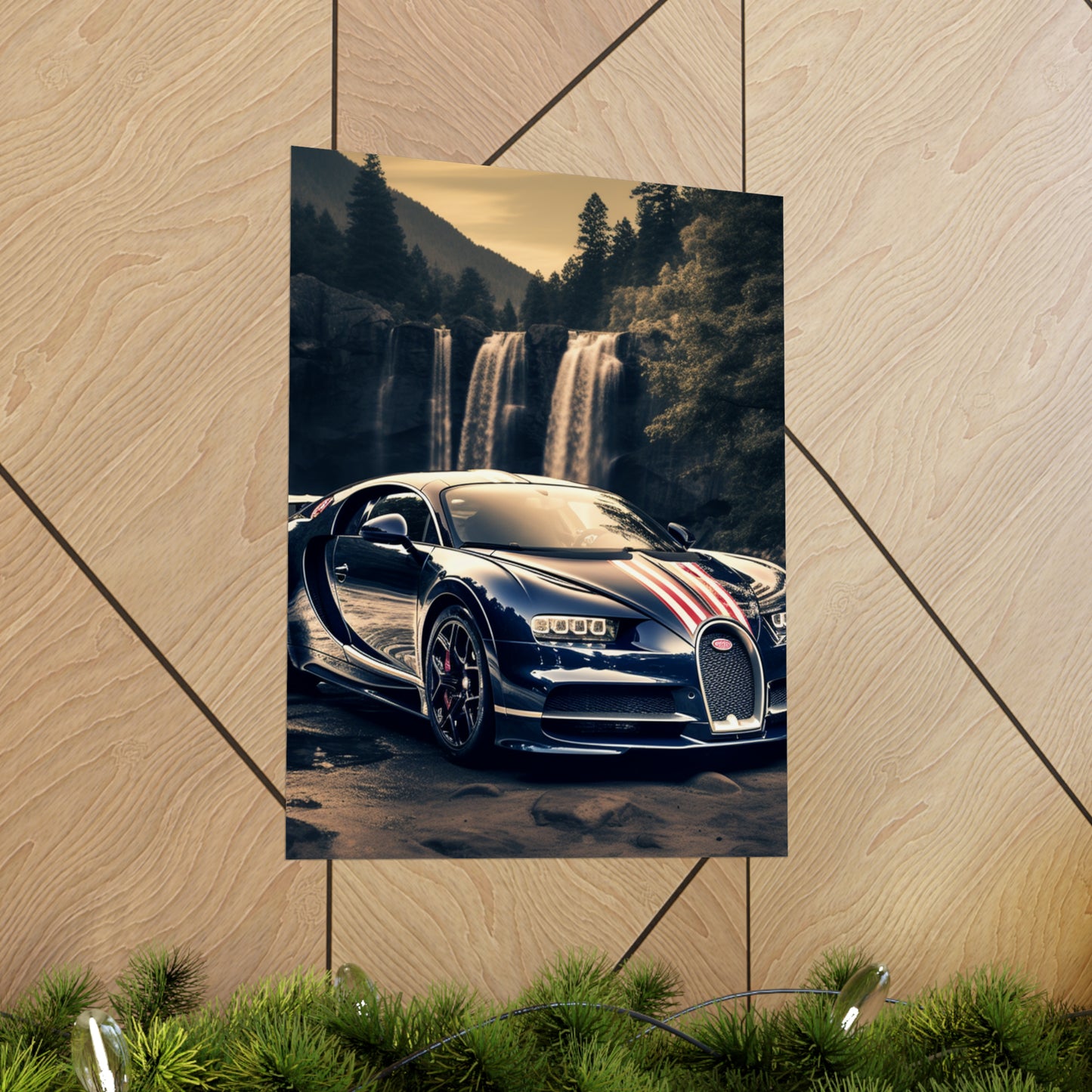 Premium Matte Vertical Posters Bugatti Waterfall 2