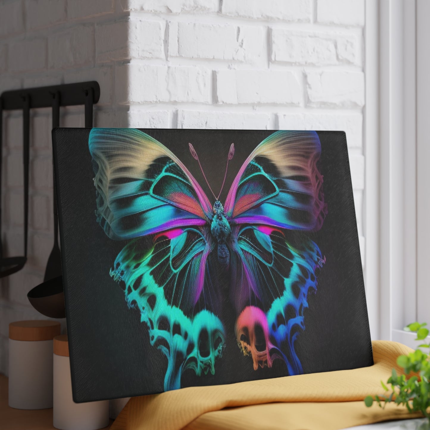 Glass Cutting Board Neon Butterfly Fusion 2