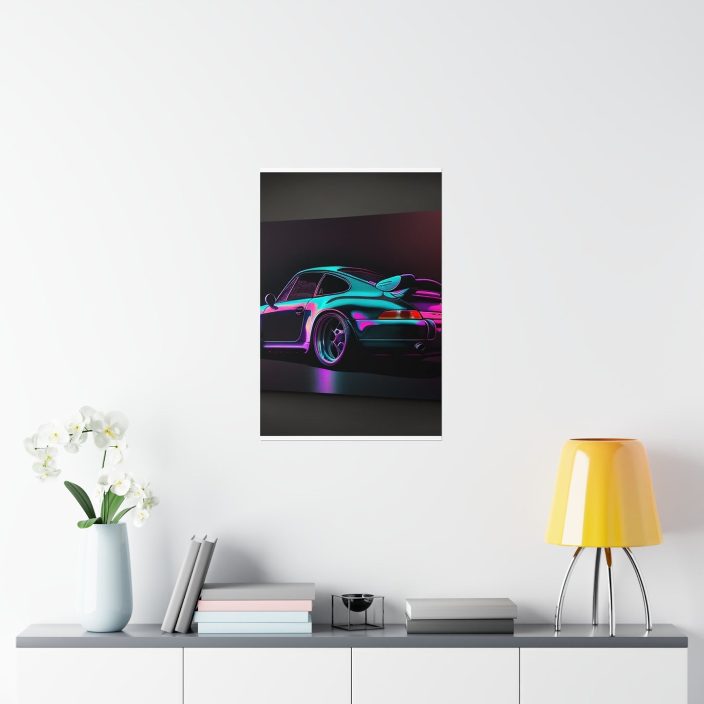 Premium Matte Vertical Posters Porsche Purple 1