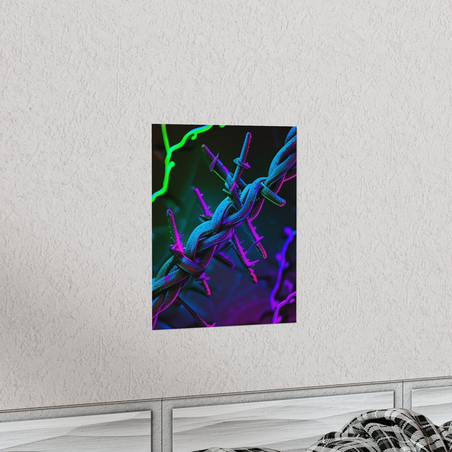 Premium Matte Vertical Posters Macro Neon Barbs 4