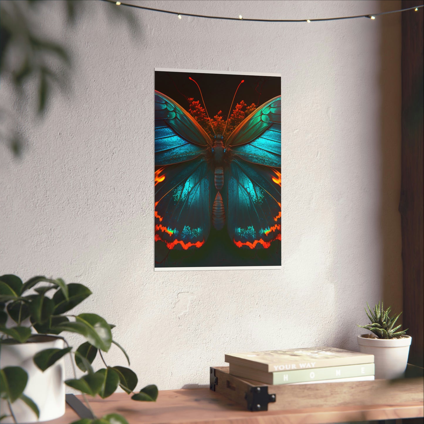 Premium Matte Vertical Posters Neon Butterfly Flair 3