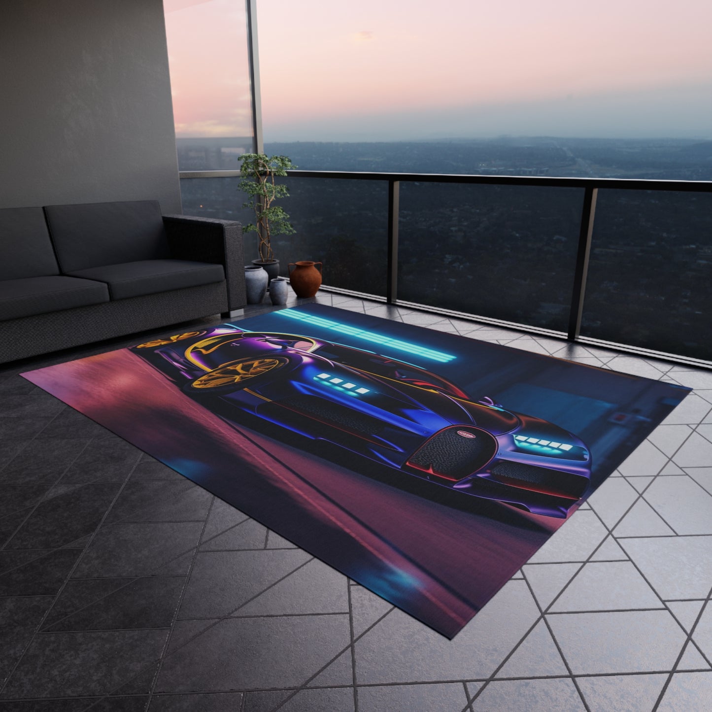 Outdoor Rug  Hyper Bugatti Neon Chiron 4