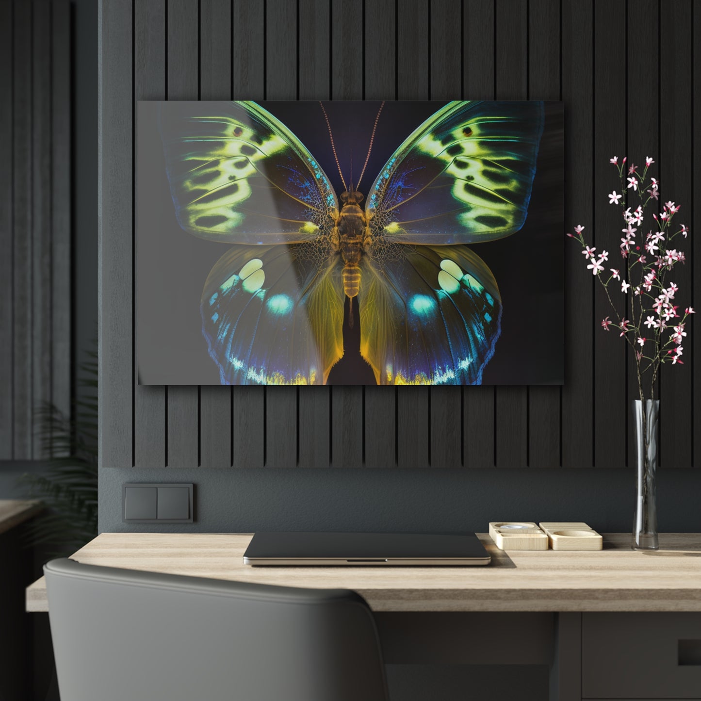 Acrylic Prints Neon Hue Butterfly 1