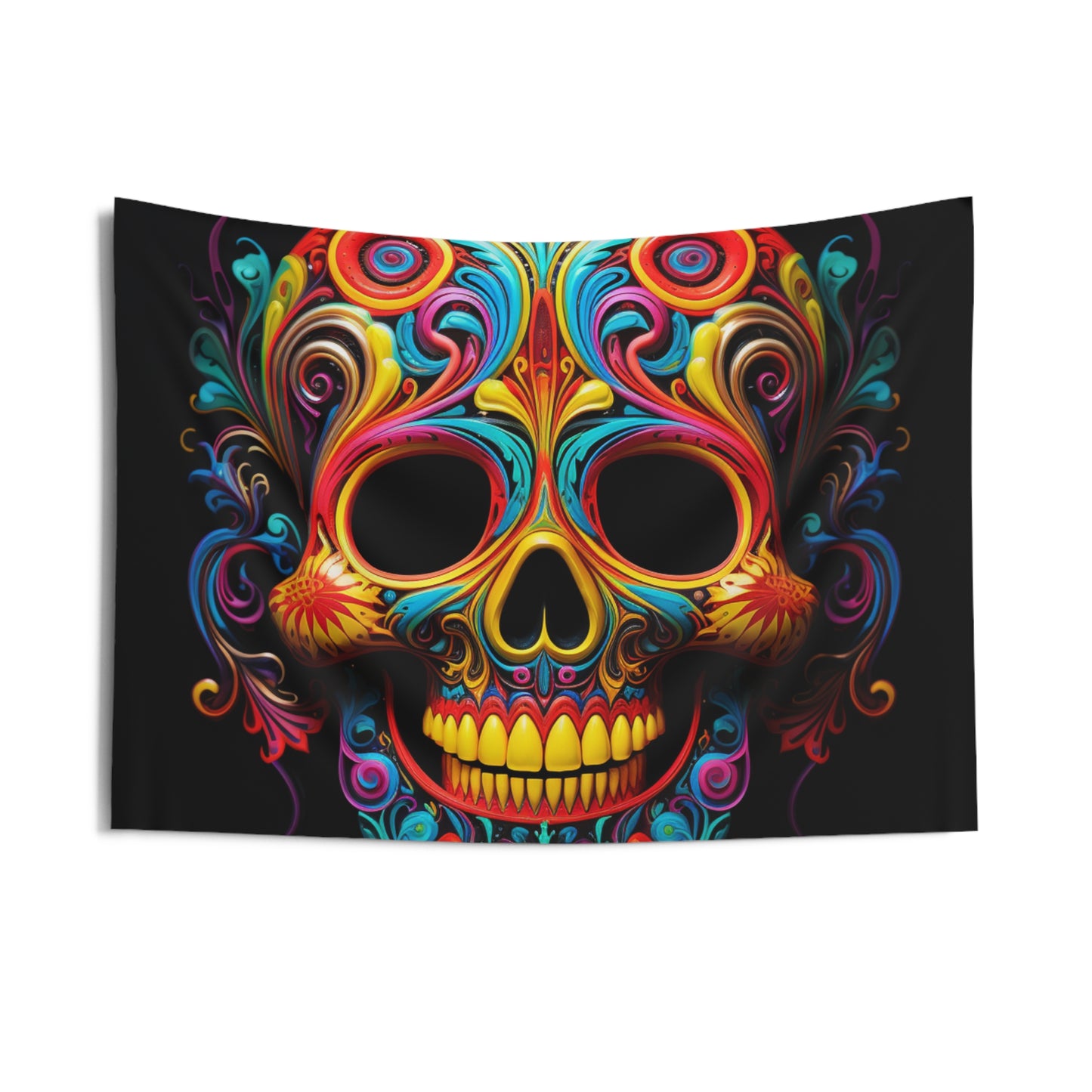 Indoor Wall Tapestries Macro Skull Color 1