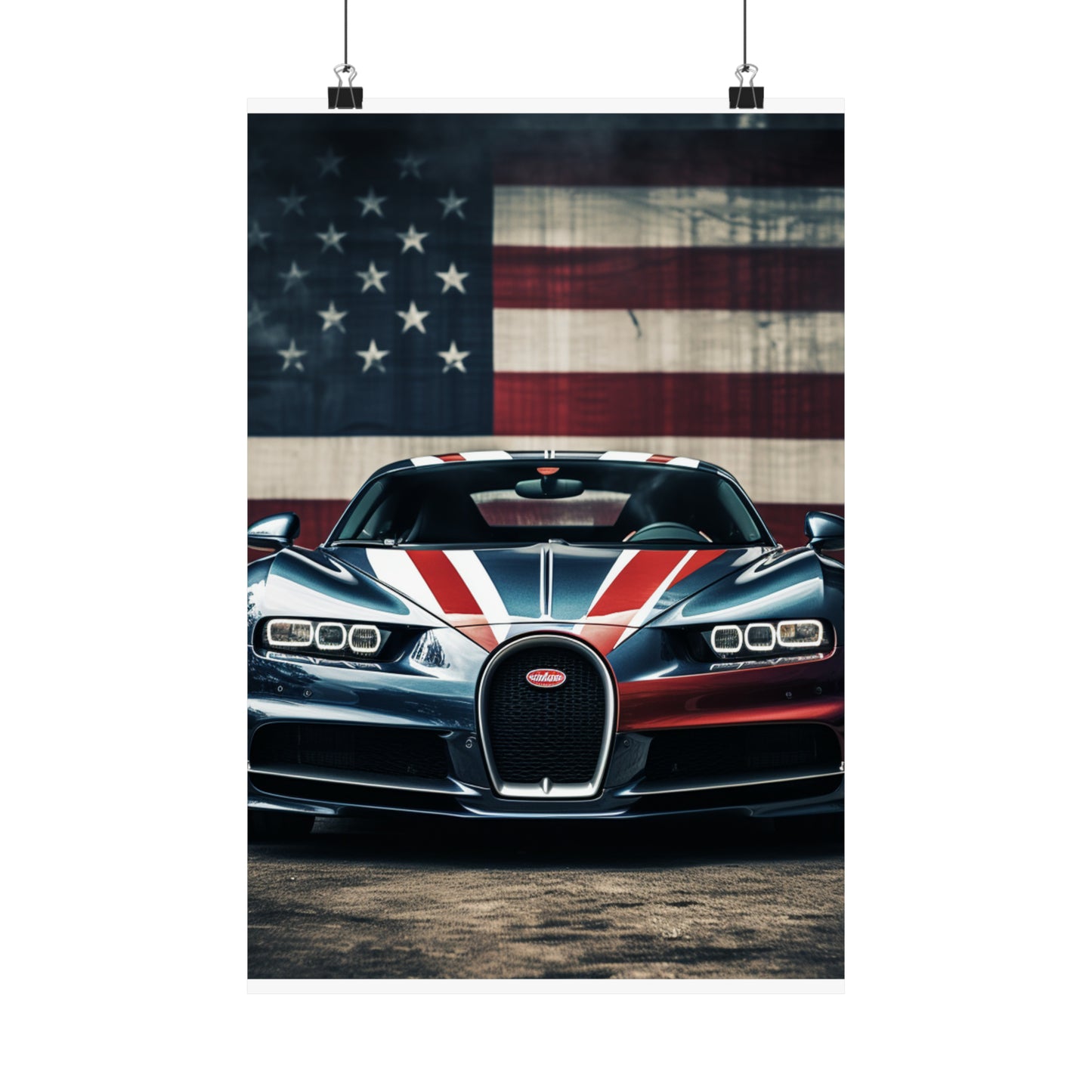 Premium Matte Vertical Posters Bugatti Flag 2