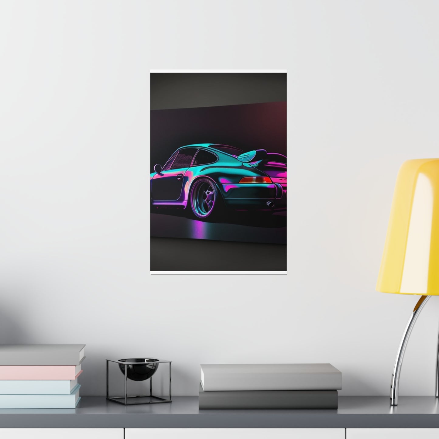 Premium Matte Vertical Posters Porsche Purple 1