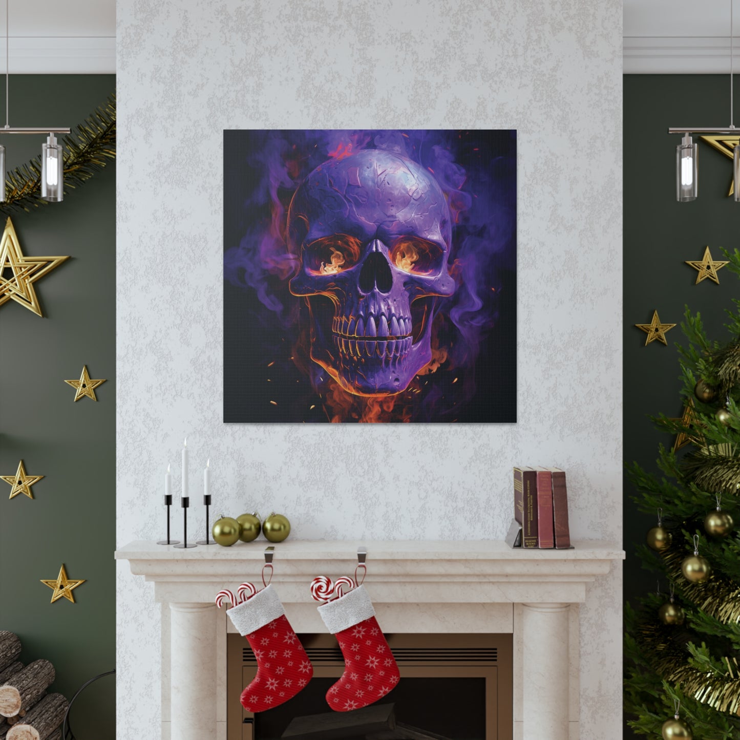 Canvas Gallery Wraps Skull Flames 1