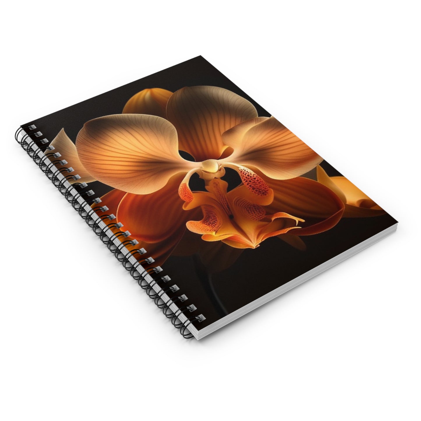 Spiral Notebook - Ruled Line Orange Orchid 2