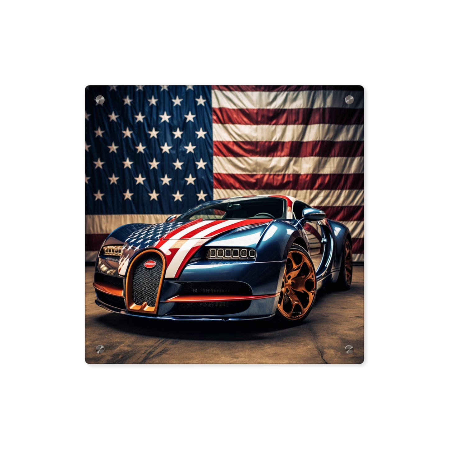 Acrylic Wall Art Panels Bugatti Flag American 4