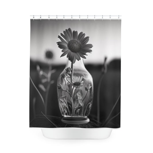 Polyester Shower Curtain Yellw Sunflower in a vase 2