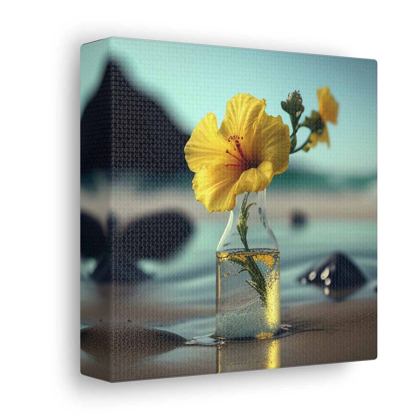 Canvas Gallery Wraps Yellow Hibiscus glass 3