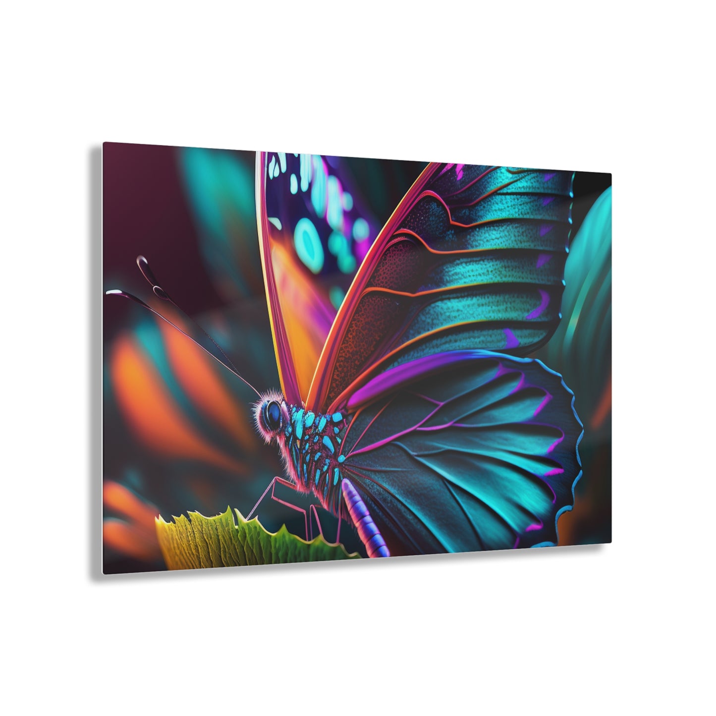 Acrylic Prints Neon Butterfly Macro 1