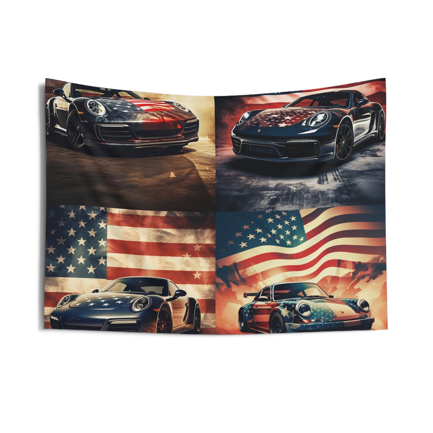 Indoor Wall Tapestries Abstract American Flag Background Porsche 5