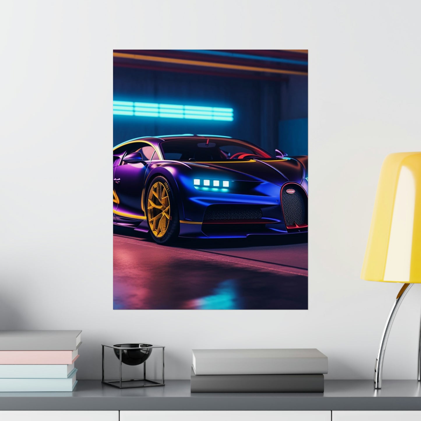 Premium Matte Vertical Posters Hyper Bugatti Neon Chiron 4