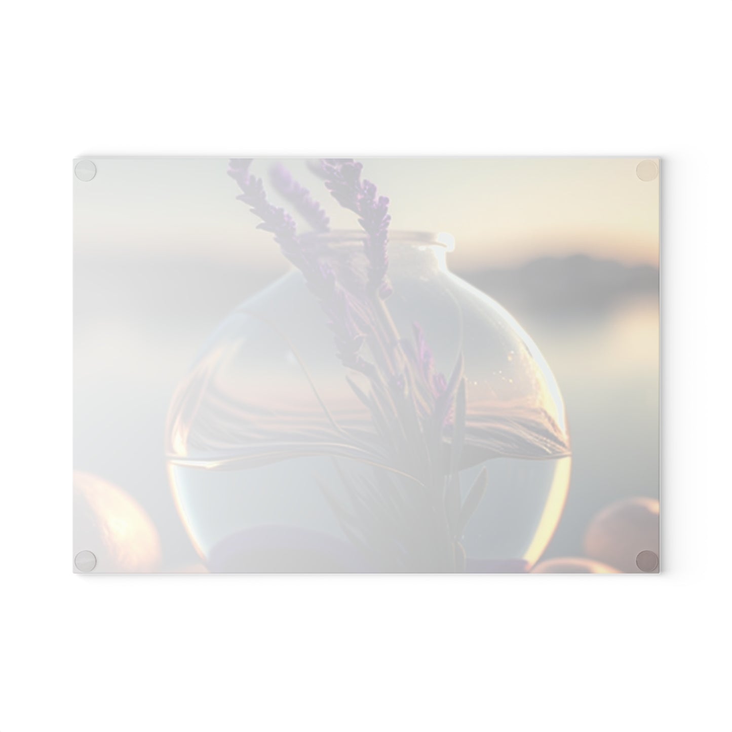 Glass Cutting Board Lavender in a vase 3