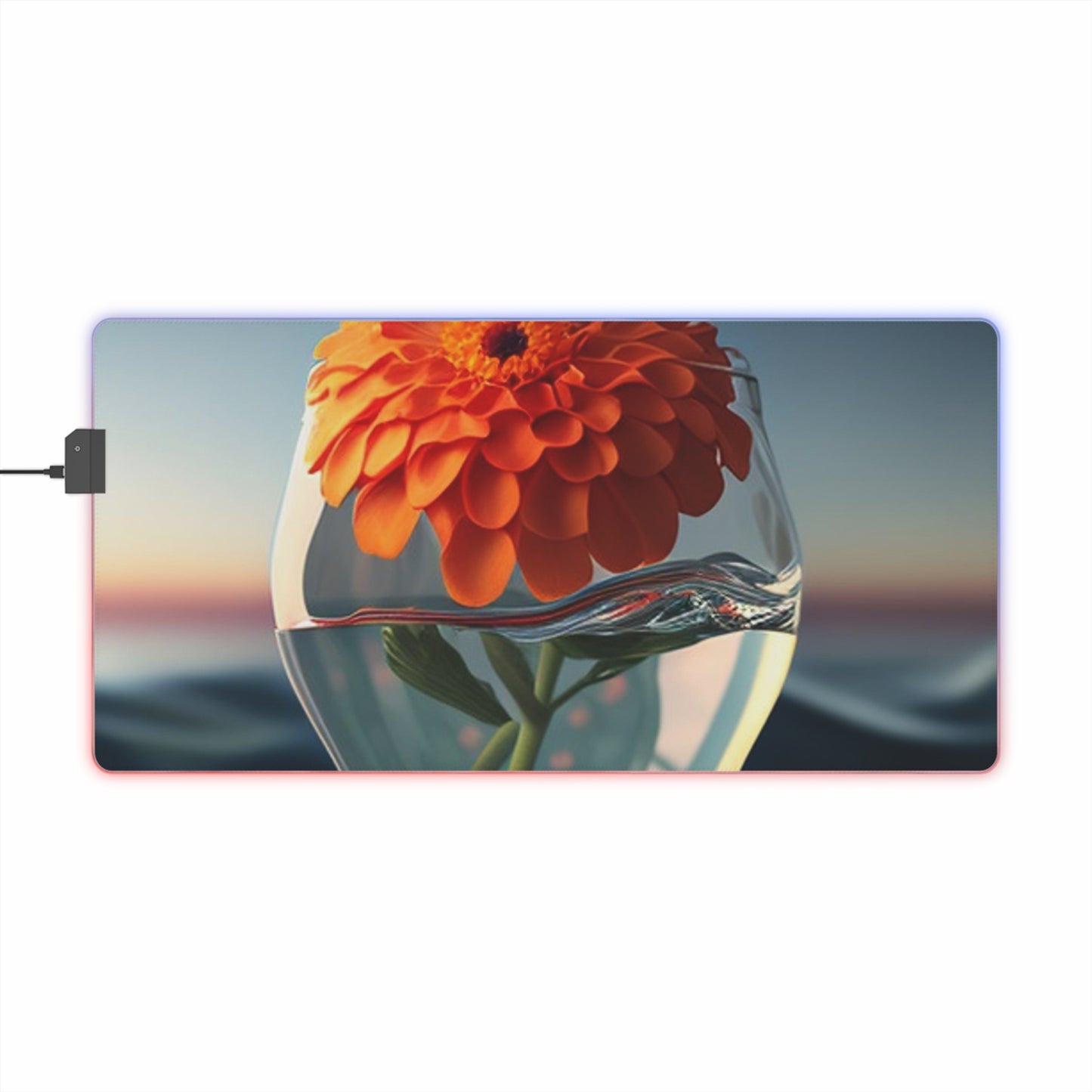 LED Gaming Mouse Pad Orange Zinnia 4