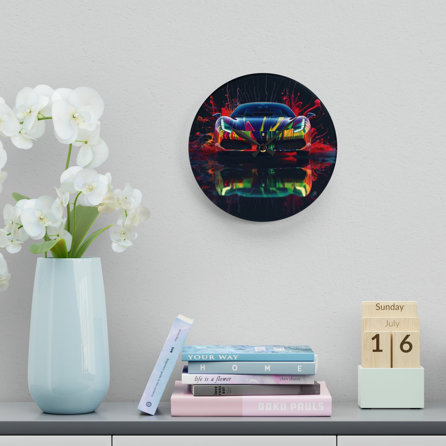 Acrylic Wall Clock Ferrari Fusion Water 1