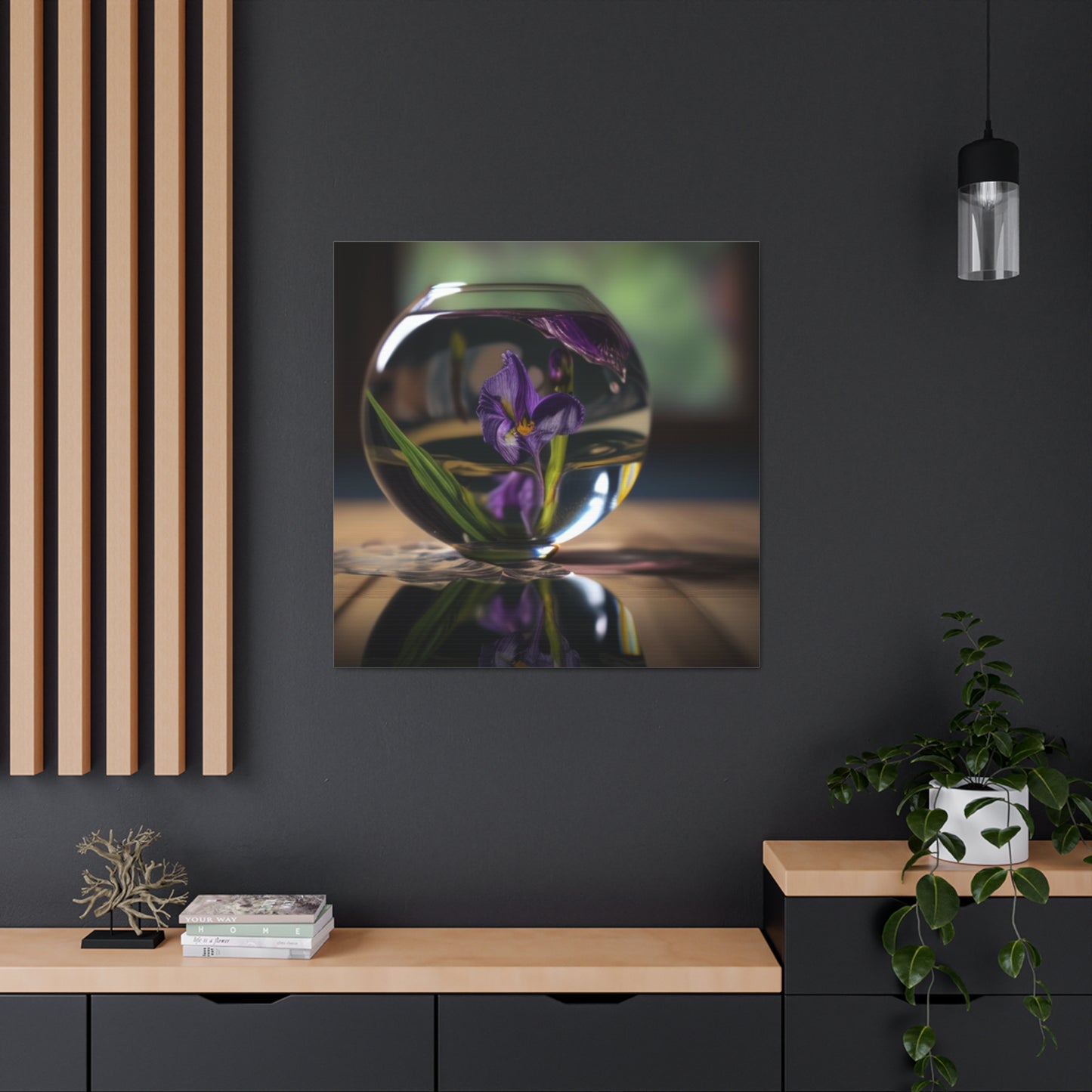 Canvas Gallery Wraps Purple Iris in a vase 1