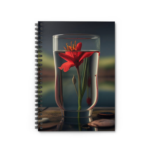 Spiral Notebook - Ruled Line Red Lily in a Glass vase 1