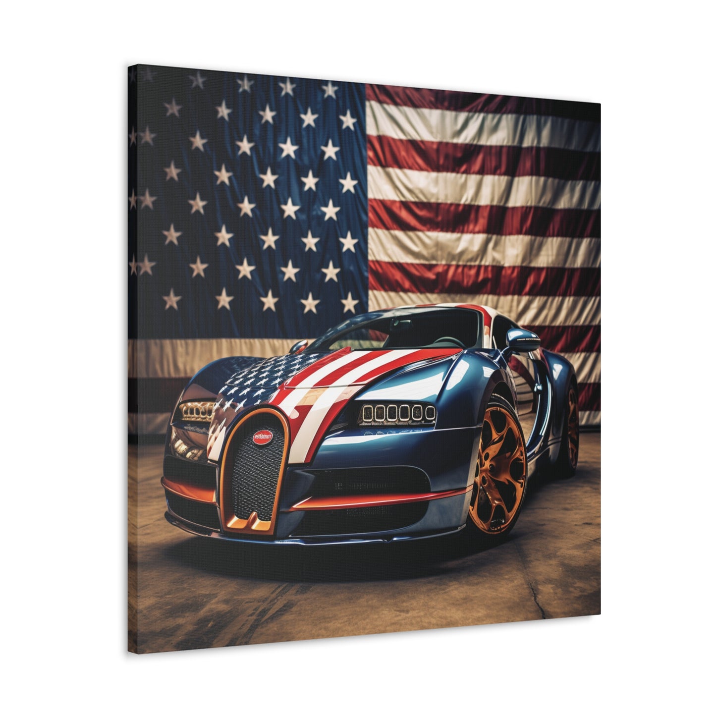 Canvas Gallery Wraps Bugatti Flag American 4