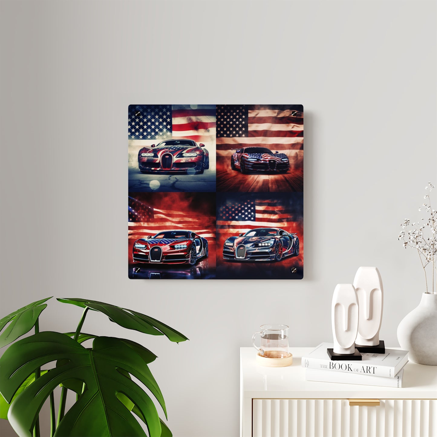 Acrylic Wall Art Panels Abstract American Flag Background Bugatti 5