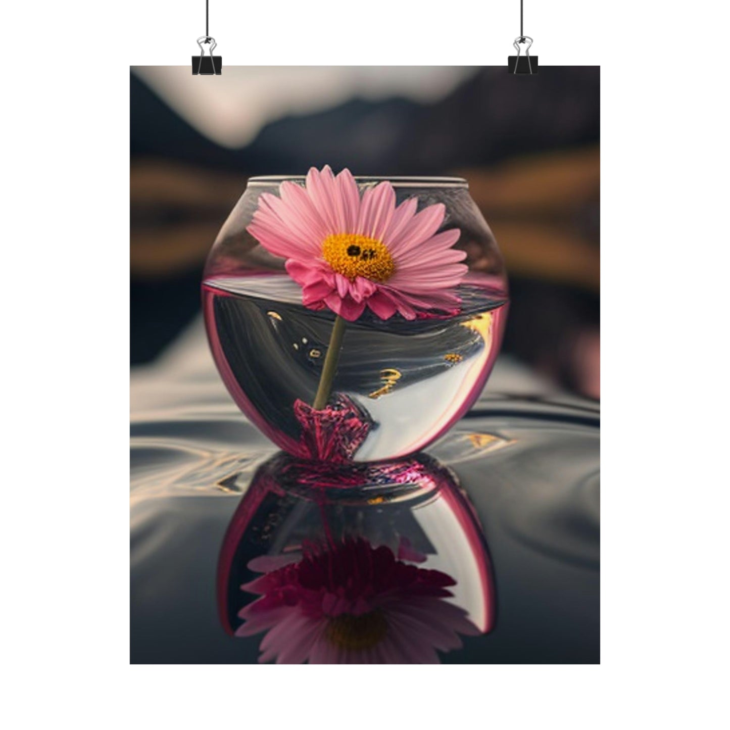 Premium Matte Vertical Posters Pink Daisy 1