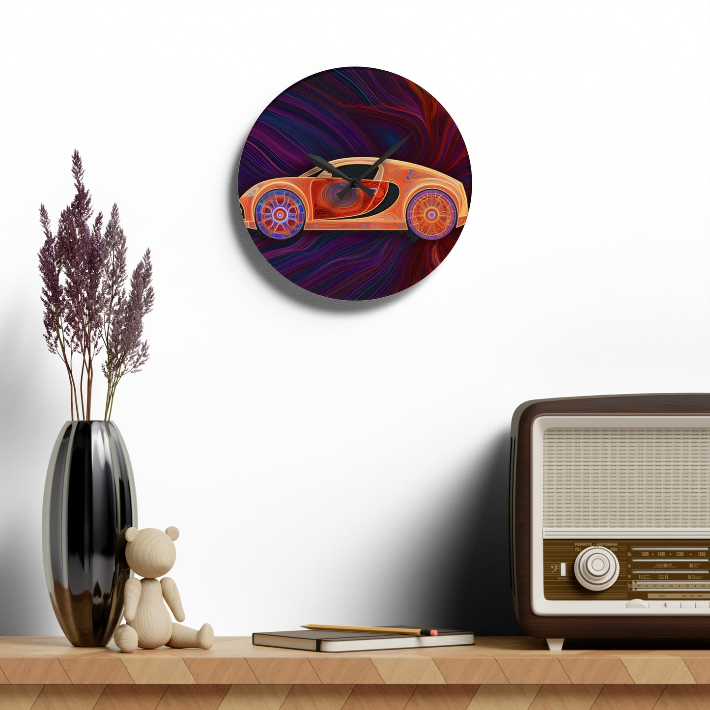 Acrylic Wall Clock Bugatti Abstract Concept 2