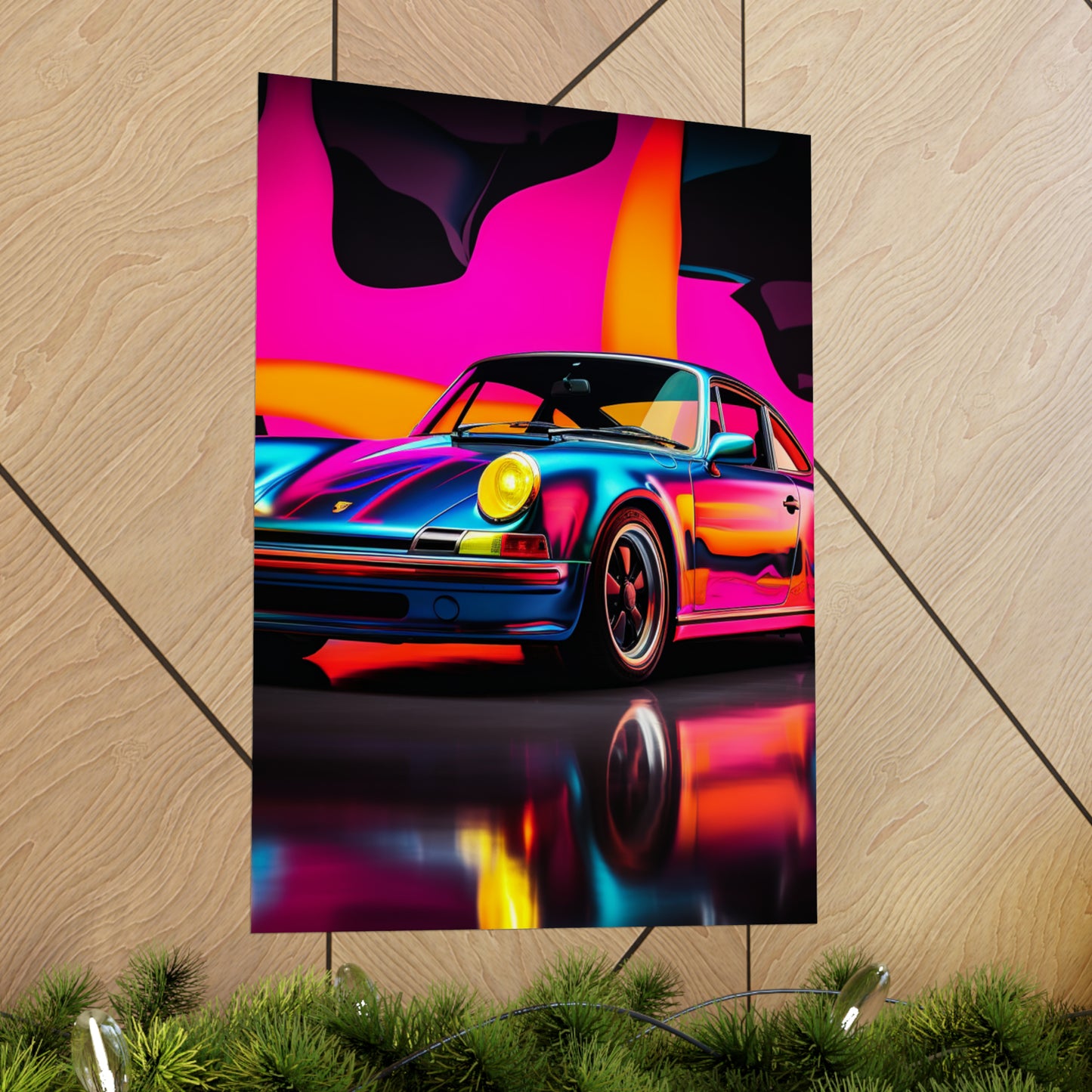 Premium Matte Vertical Posters Macro Porsche 2