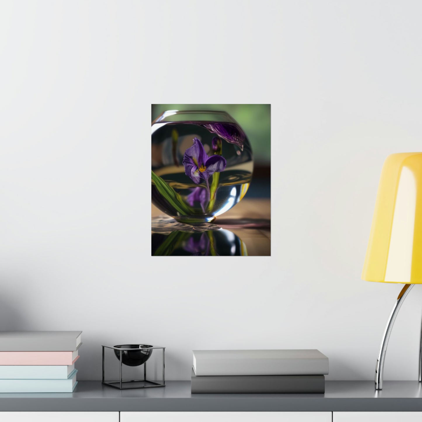 Premium Matte Vertical Posters Purple Iris in a vase 1