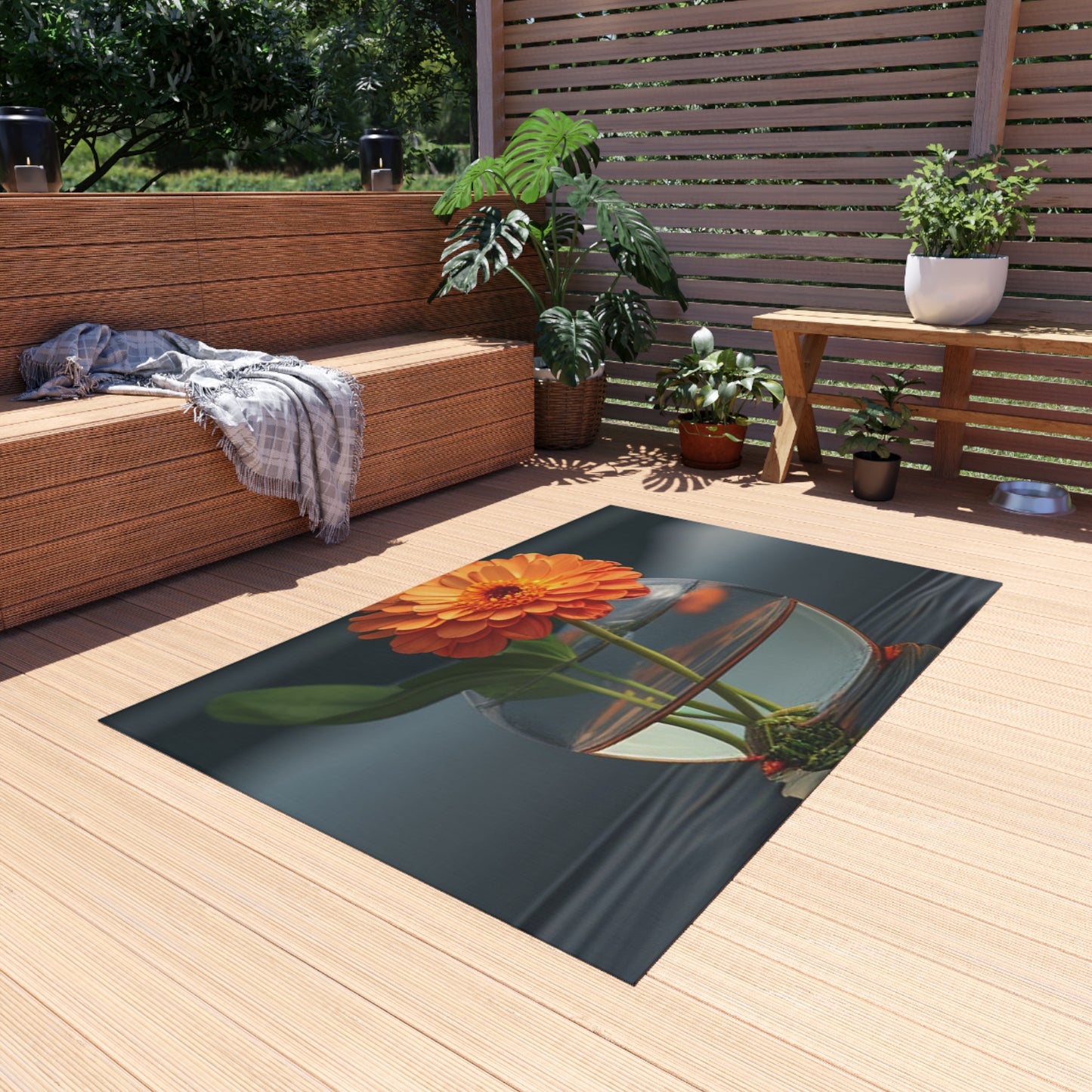 Outdoor Rug  Orange Zinnia 2