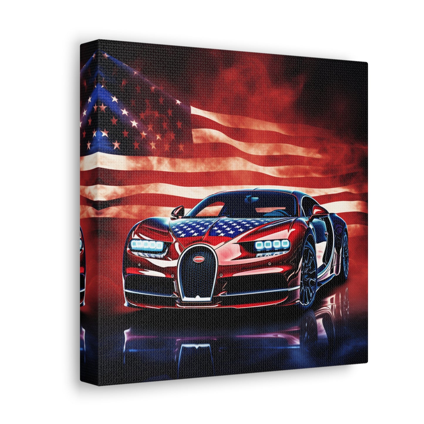 Canvas Gallery Wraps Abstract American Flag Background Bugatti 3