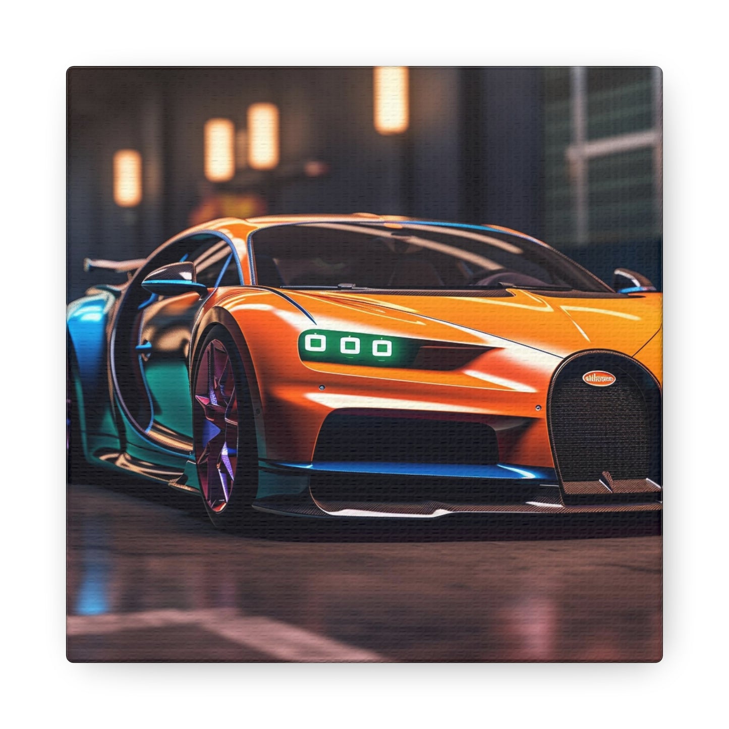 Canvas Gallery Wraps Hyper Bugatti Neon Chiron 1