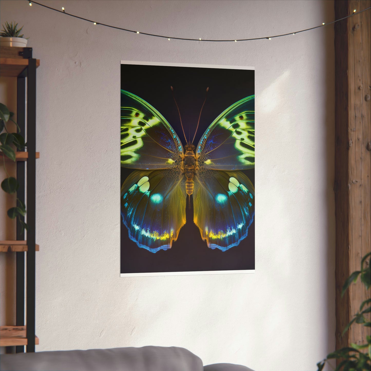 Premium Matte Vertical Posters Neon Hue Butterfly 1