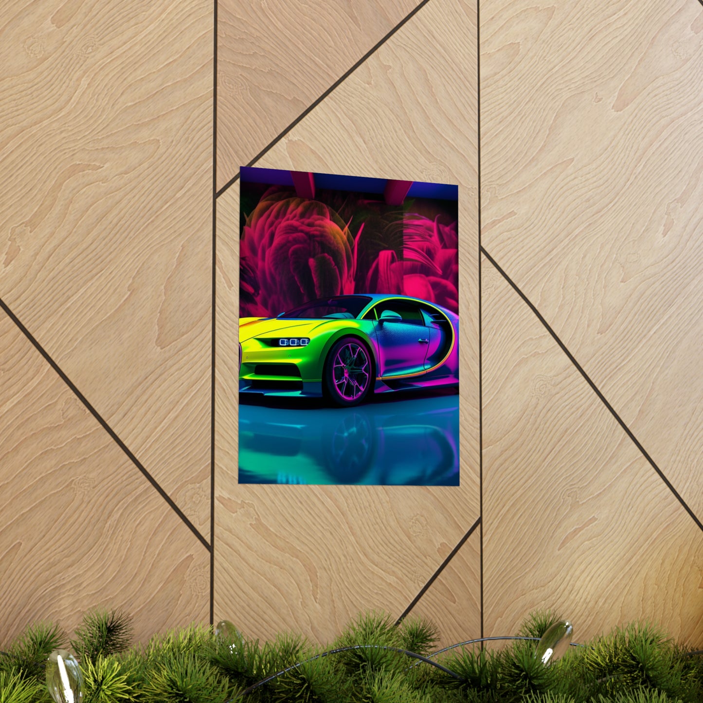 Premium Matte Vertical Posters Florescent Bugatti Flair 1